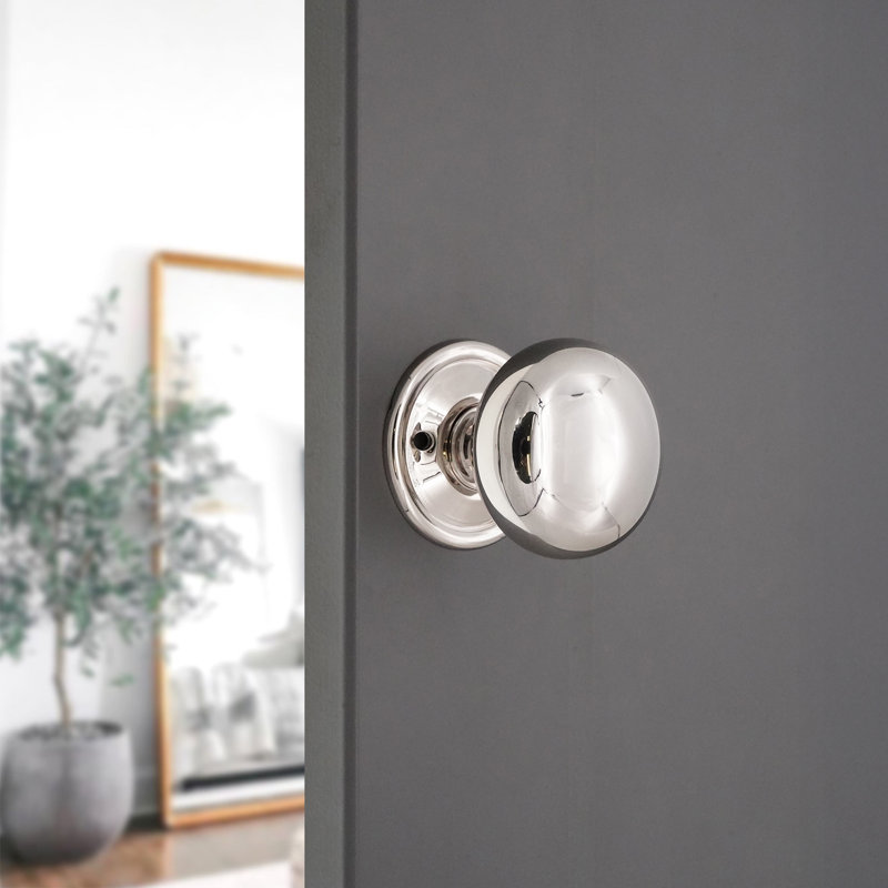 Cottage Large 50mm Rim/Mortice Door Knob, Polished Nickel