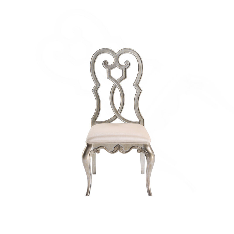 Ensemble de 2 chaises d'appoint à finition champagne antique