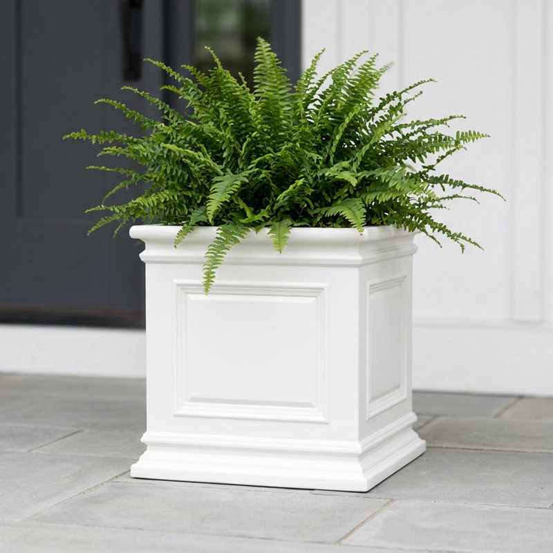 Takeia Square Planter Box, White