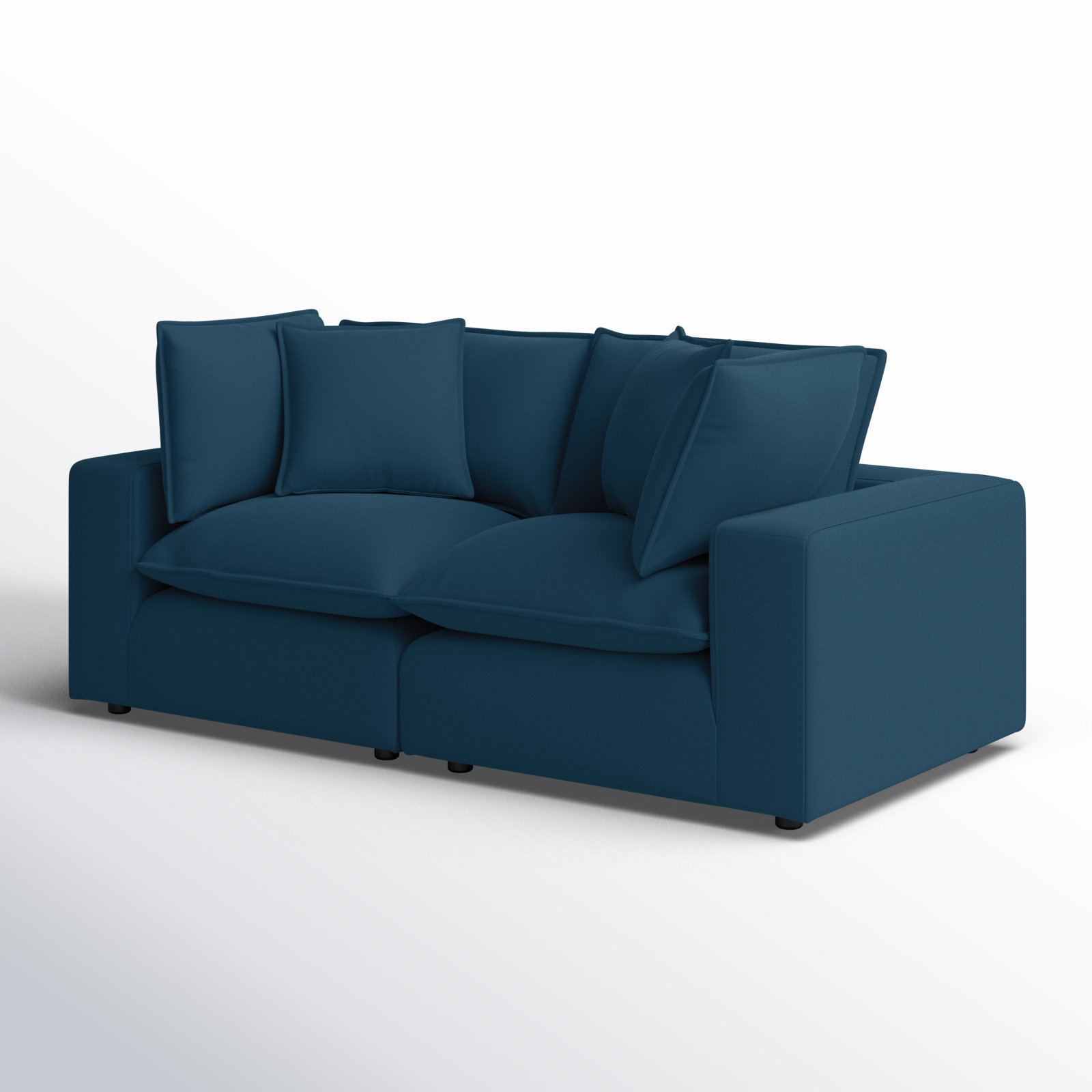 Ellaria 80" Modular Loveseat, Navy Polyester Blend