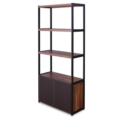 Claudio 3-Shelf Bookcase with Doors