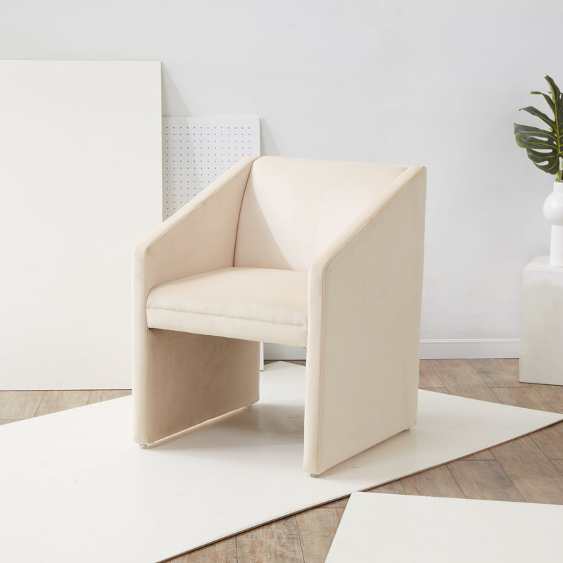 Fauteuil Dimeo, Velours crème
