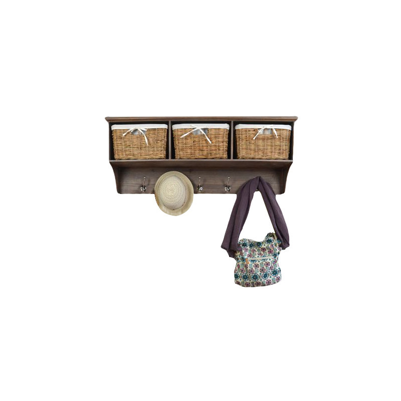 Erica Solid Wood Wall 5 - Hook Wall Mounted Coat Rack, Acacia