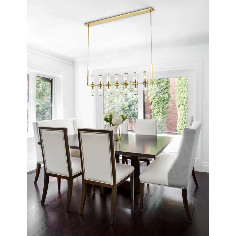 Luminaire suspendu pour îlot de cuisine 14 lumières Revolve, Laiton naturel