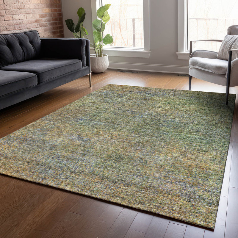 Tapis intérieur / extérieur en polyester tissé à la machine Malchow, Rectangulaire 3 pi x 5 pi