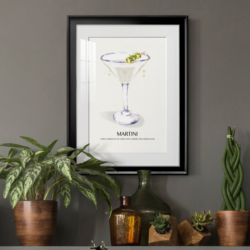 " Martini " Painting Print, Black, 22.5" H x 30.5" W x 1.5" D