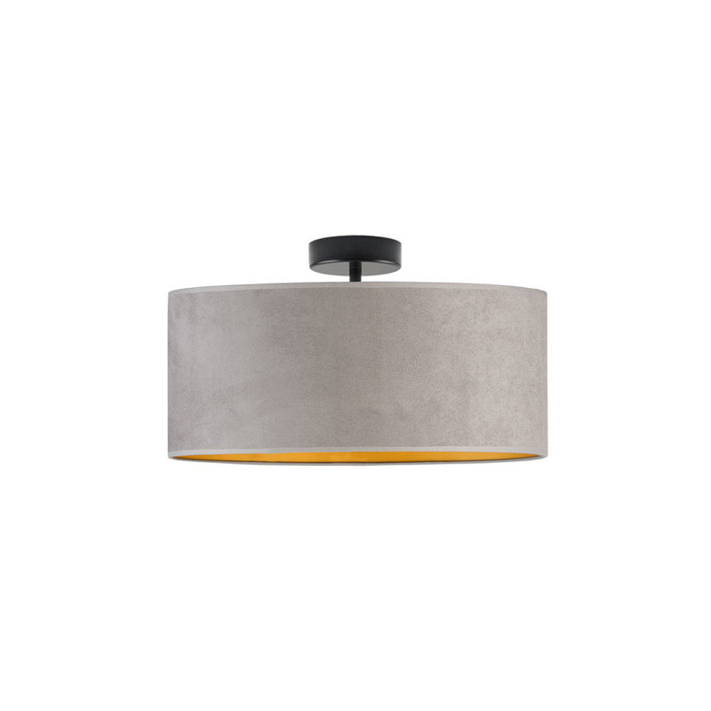 Alyssha Semi Flush Mount, Black, Grey/Gold