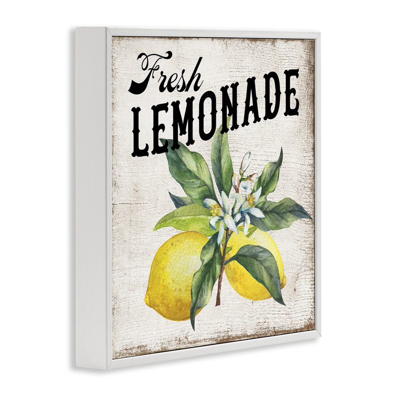 «Rustic Fresh Lemonade», estampe numérique par Creatif Belle, H 17 po x l 17 po, Estampe numérique encadrée blanc bord de mer