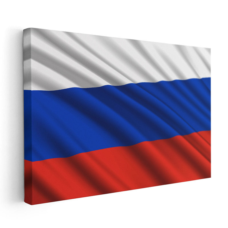 Drapeau russe, impression sur toile, H 20 po x l 30 po