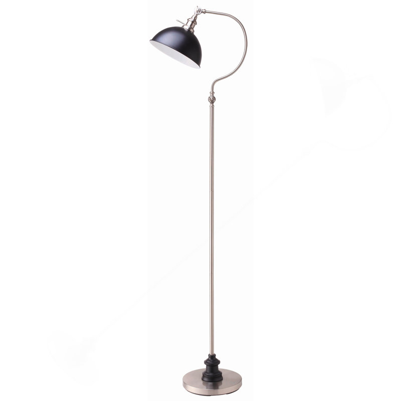 56''H SATIN NICKLE GOOD NECK FLOOR LAMP