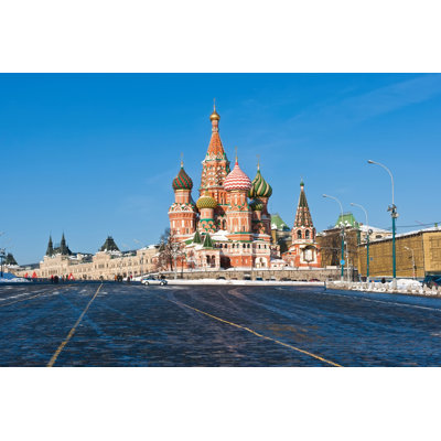 Saint Basil Cathedral In Moscow - Wrapped Canvas Print