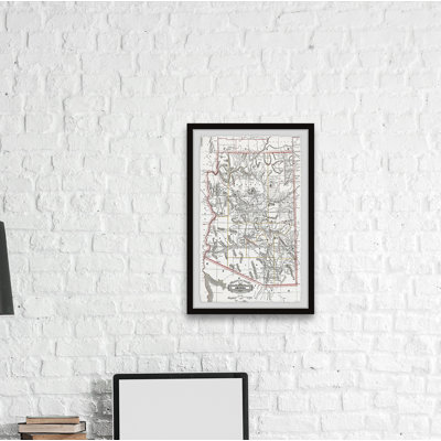 White Map Overview - Single Picture Frame Graphic Art