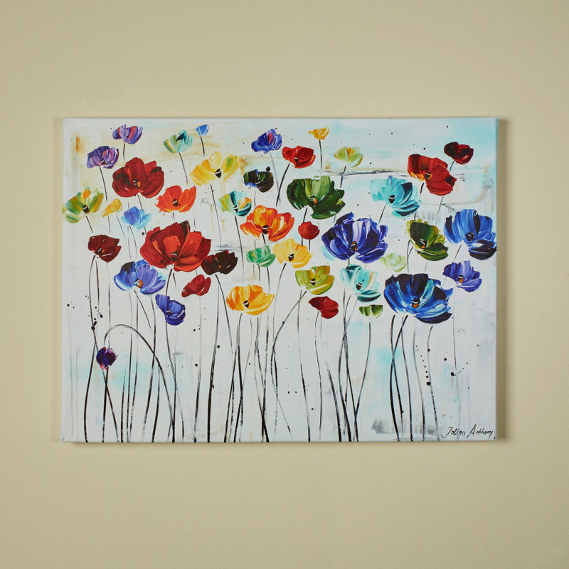 « Lilies » par Jolina Anthony, peinture, H 24 po x l 32 po x P 1 po, Toile tendue