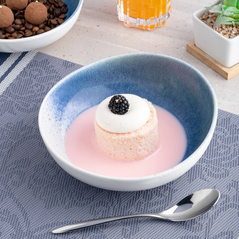 Bol en porcelaine LIR Premium | Bol non empilable Vital Coupe, | Va au micro-ondes et au lave-vaisselle, Océan
