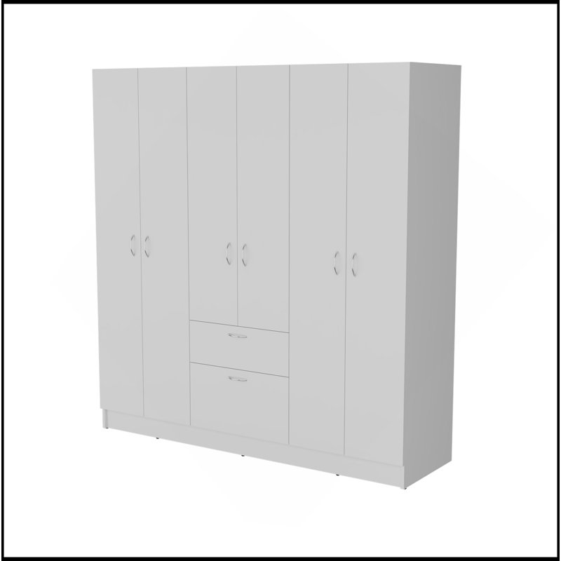 Armoire à 6 portes avec tablettes et tiroir Olin