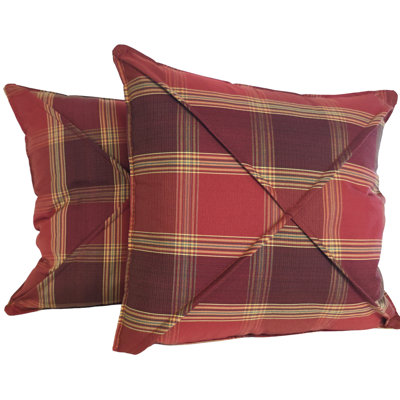 RLF Home Lot de 2 coussins décoratifs à carreaux Duncaster à motif croisé