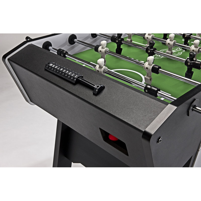 Brunswick Corner Kick Foosball Table – Compact Design with Sloped Playfield, Black/Green Finish