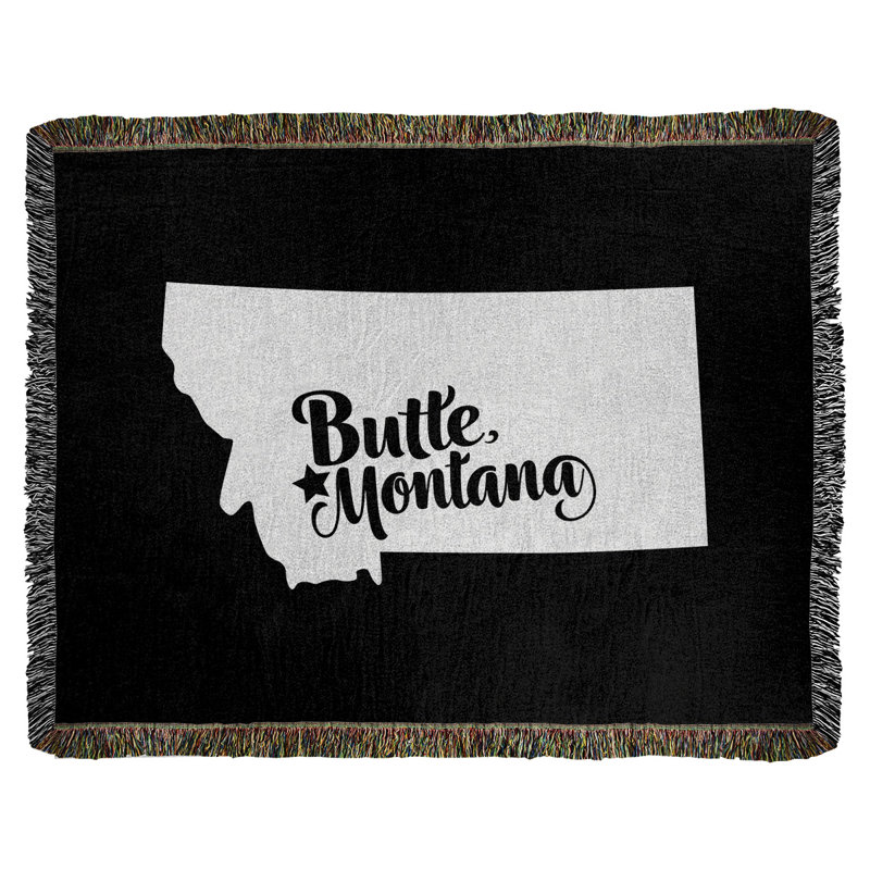Jeté en coton butte montana, 50 po x 60 po, Noir
