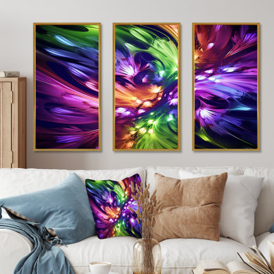 Mauve et vert fractal Fusion IV - impression d'art mural fractal