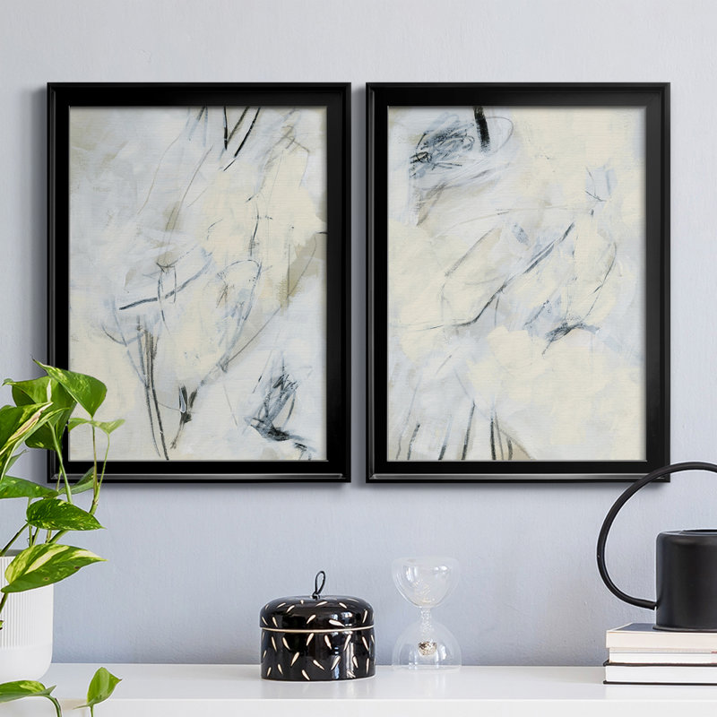 «Liminal Space I», ensemble de 2 peintures sur toile encadrées, H 42,5 po x l 61 po x P 1 po, Noir