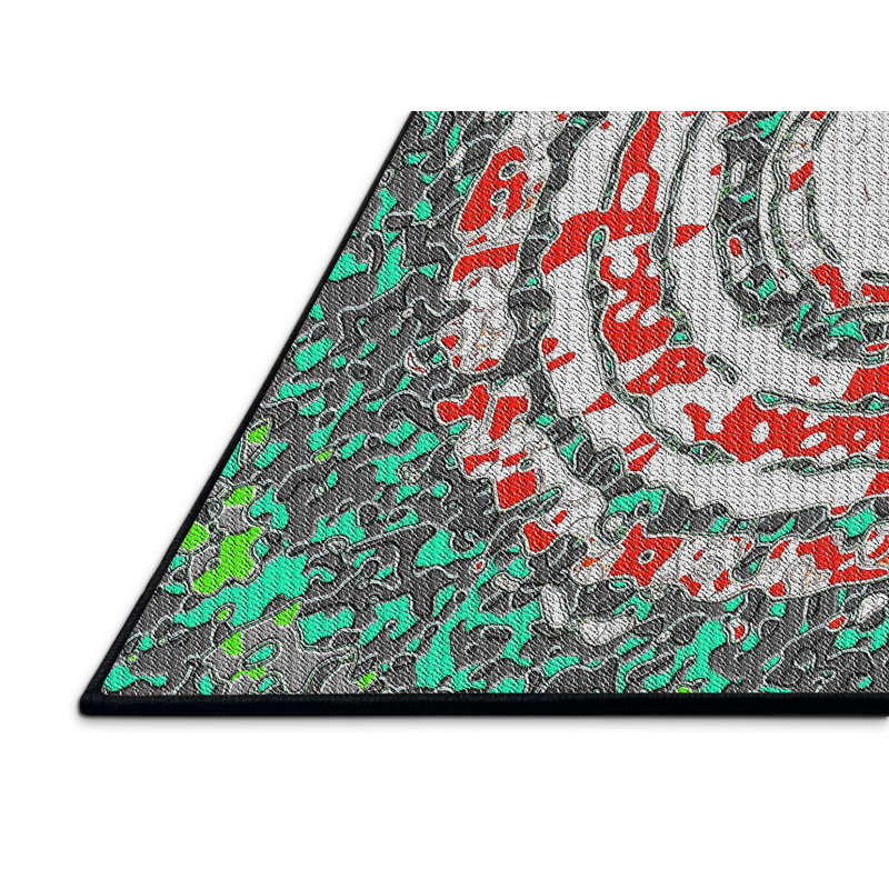 Vert Tapis décoratif, Rectangle 5 pi x 8 pi