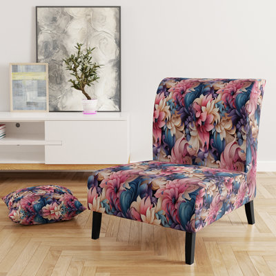 Fauteuil de chambre Boho, rose et bleu