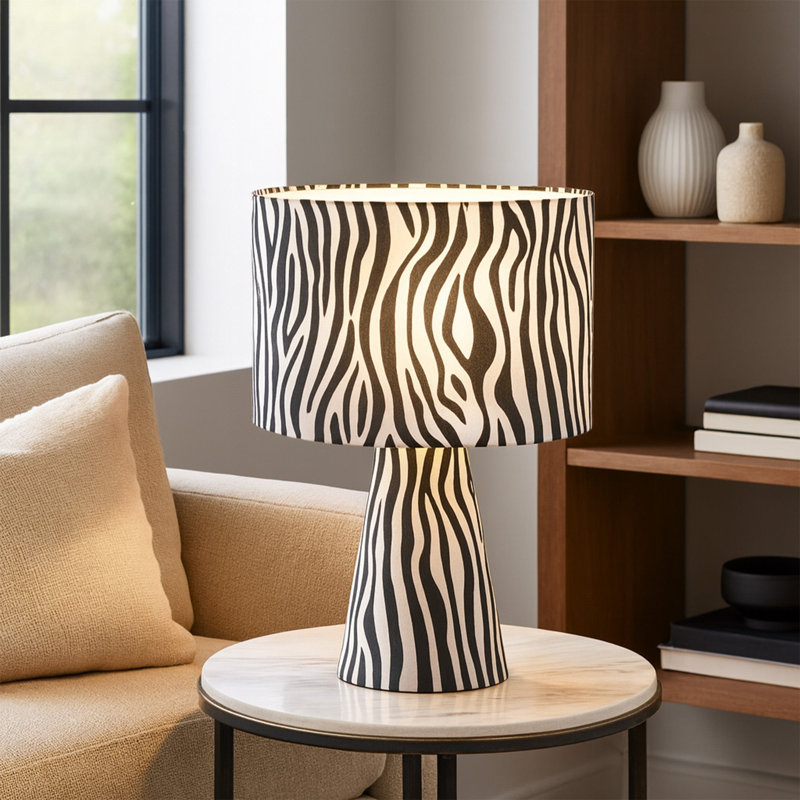 Momo Table Lamp - Zebra, Black