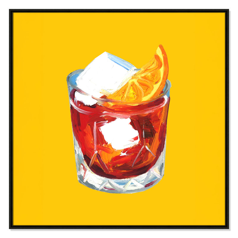 Negroni Sunshine - reproduction carrée par Straker, 37.5' W x 37.5' H, Flottant espresso