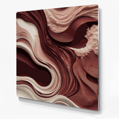 Abstract Landscape 15 Red Metal Wall Art