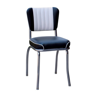 Retro Home Upholstered Channel Back Dining Chair