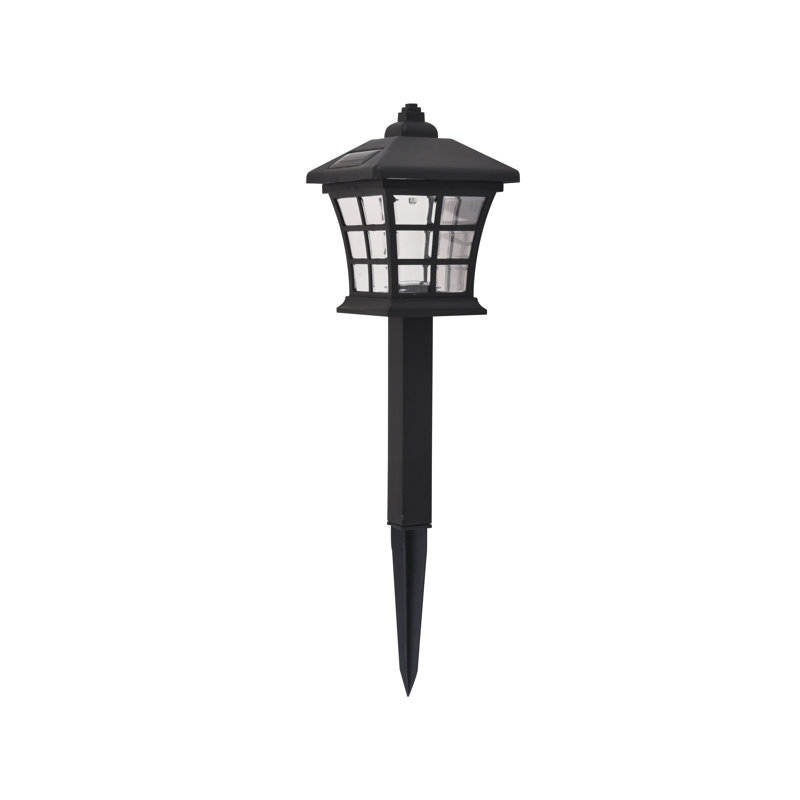 Black Solar Powered LED Pathway Light Set of 6