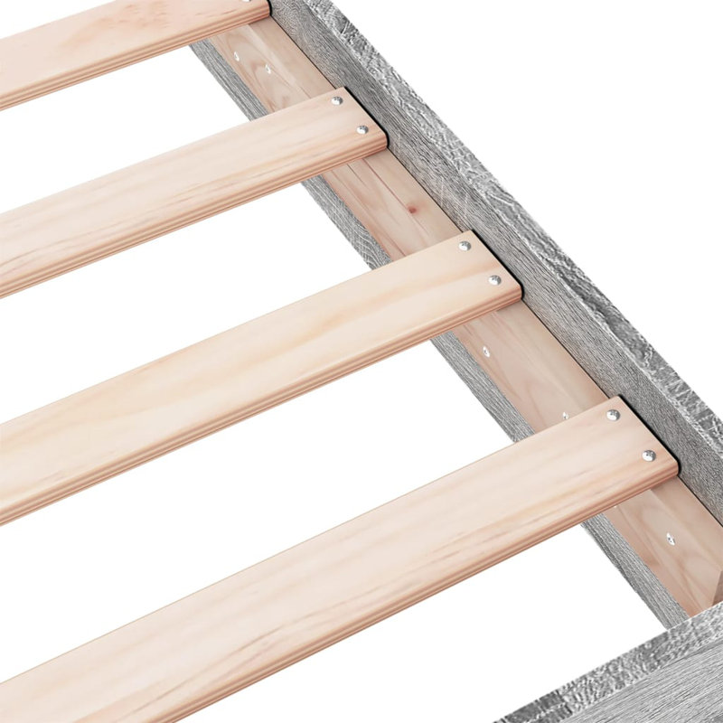 Vidaxl Bed Frame Engineered Wood, Grey Sonoma, European Double (140 x 200cm)