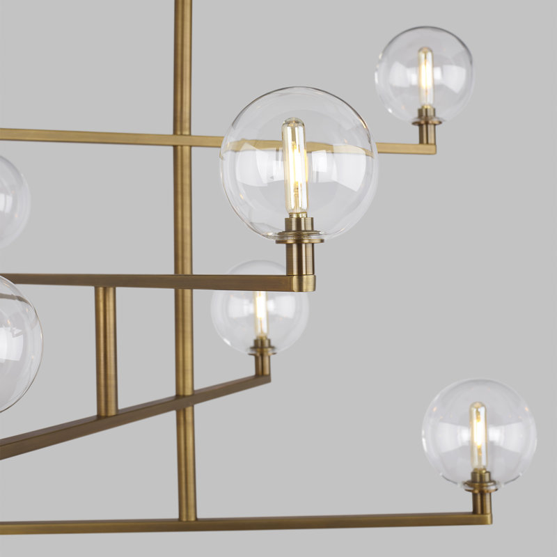 Gambit 8 - Light Chandelier, Aged Brass, Yes