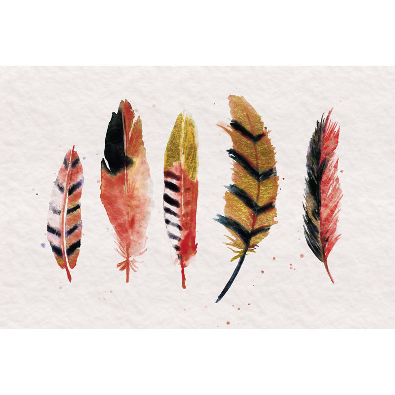 Tribal Feathers - Wrapped Canvas Art Prints, 81cm H x 122cm W x 3.8cm D
