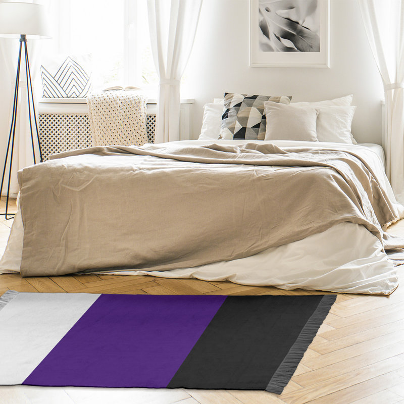 Tapis blanc rayé/mauve/noir zone noire Colorado, Oui