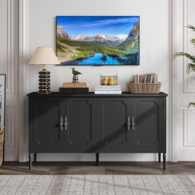 59" Buffet Cabinet With Storage, Modern Sideboard With 4 Doors And Adjustable Shelves by Ophelia & Co.