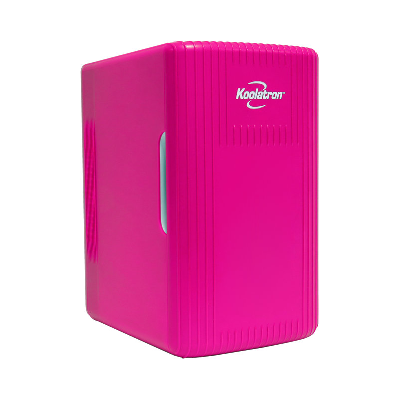 Koolatron Mini Fridge 6L 8 Can Portable Cooler Warmer for Bedrooms Drinks, Pink