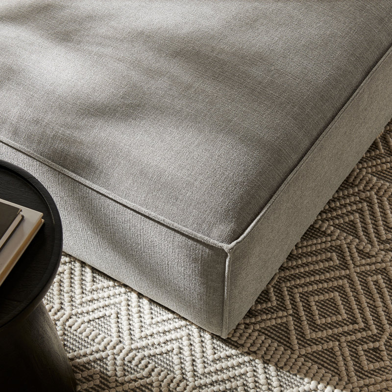 Restore Performance Fabric Upholstered Modular Ottoman In Pewter, Pewter