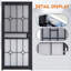 Porte de sécurité en acier gris de luxe Grisham, porte de tempête en fer 32 × 80 pouces, noir-120835127-120835125