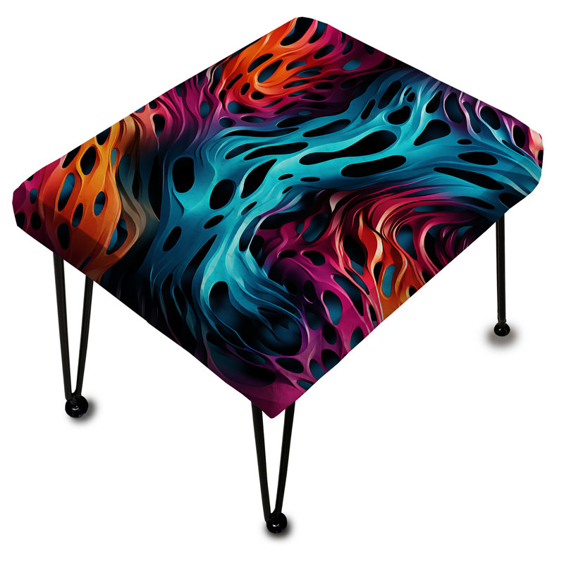 Futuriste rayé Fusion I - Repose-pieds rectangulaire abstrait