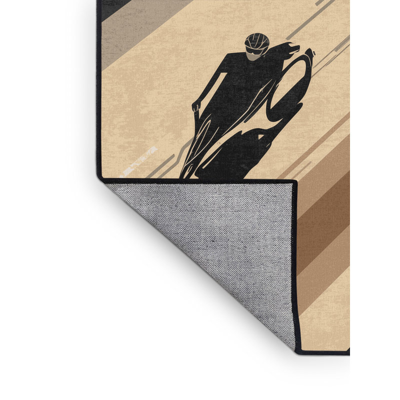 Tapis noir élégant et chic de course en fauteuil roulant Cain, 8 x 12