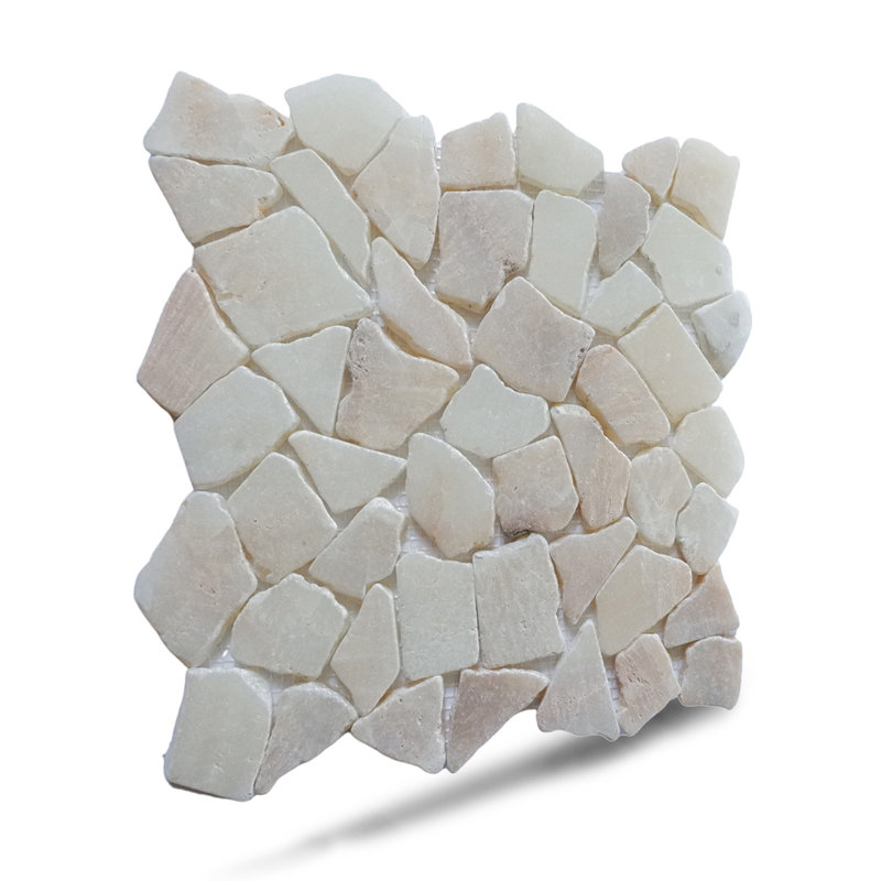 Montana 11.4" x 11.4" Natural Stone Random Mosaic Wall & Floor Tile, Rhino Onyx