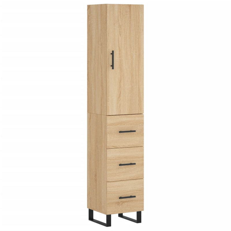 Micquel 1 Door Manufactured Wood Wardrobe, Sonoma Oak