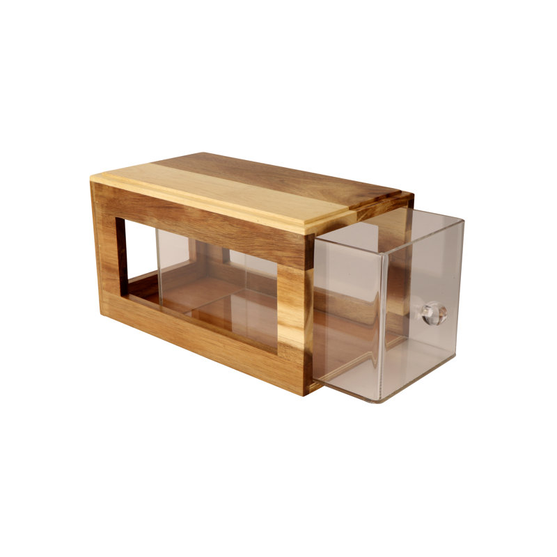 Boîte à pain empilable en bois avec tiroir GET, 12,25 po x 6 po, GET Urban Rustic, Naturel