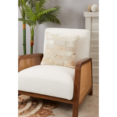 Posh Collection Patchwork Leather/Suede Throw Pillow