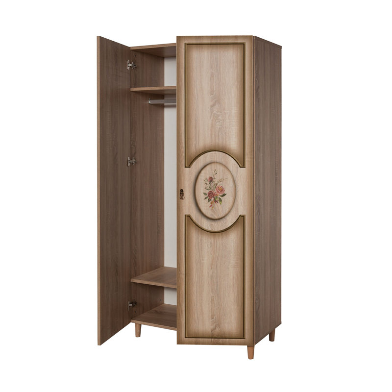 Kenna 2 Door Manufactured Wood Wardrobe, Sonoma/Oak