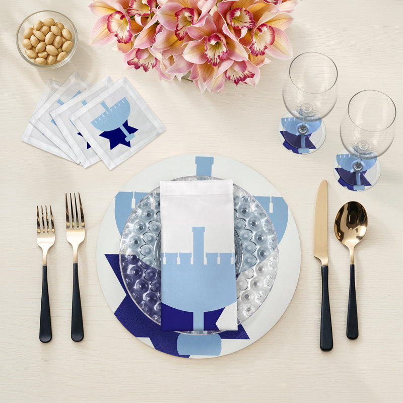 Hanukkah Cotton Blend Square Napkins