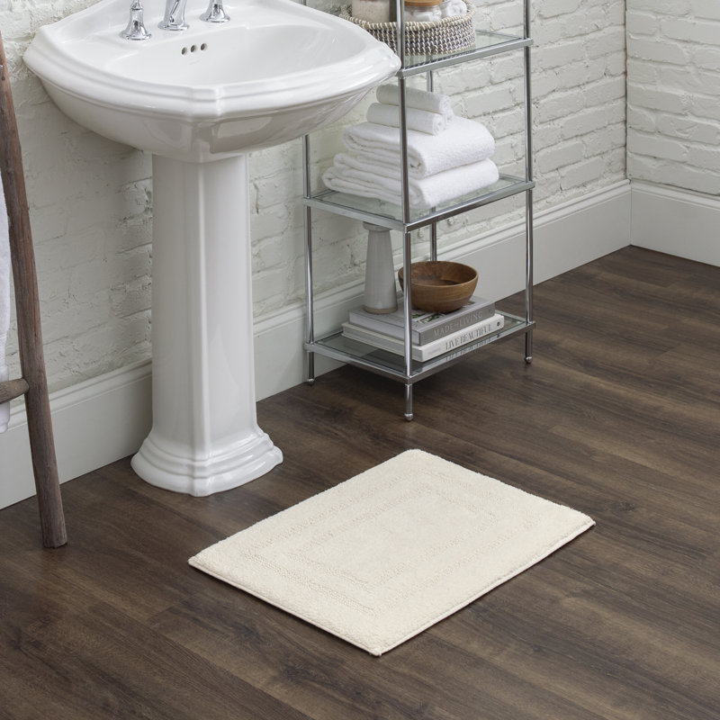Kail Plush Stain/Fade Resistant Machine Washable Bath Mat, 21" W x 34" L, Natural