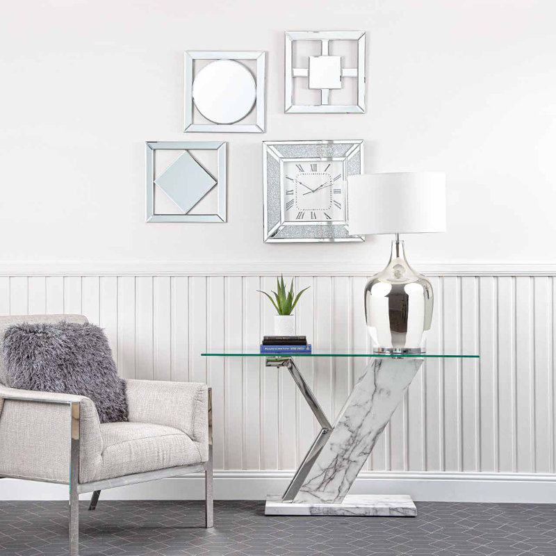 Risco 127cm Glass Top Console Table