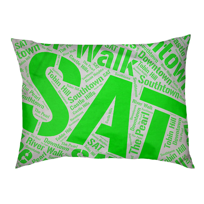 Coussin de chien « districts », Moyen (H 9,5 po x l 28 po x P 18 po), Vert, San Antonio